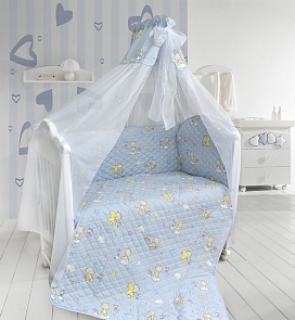 Комплект постельных принадлежностей – Универсальный эконом, цвет – голубой, 6 предметов (Bombus, 1302)